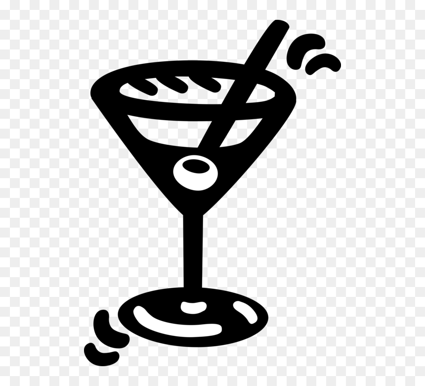 Vector Illustration Of Mixed Drink Cocktail Alcohol - Wine Glass, HD Png Download - mixed drink png