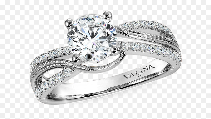 Valina Diamond Split Shank Engagement Ring Mounting - Pre-engagement Ring, HD Png Download - wedding rings png without background