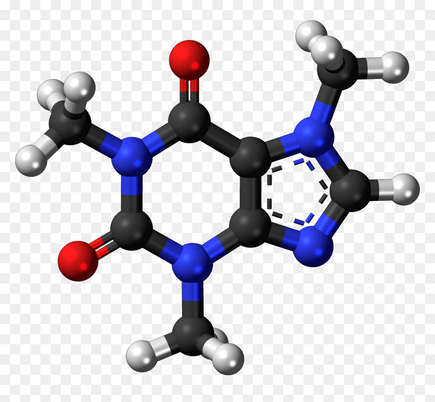 Molecules Png - 3d Molecule Of Caffeine, Transparent Png - molecules png