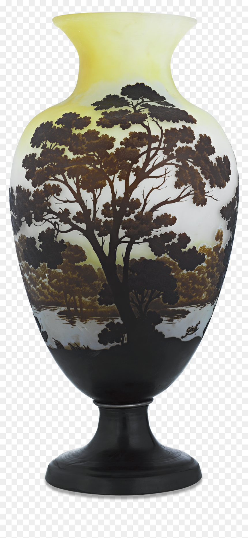 Art Nouveau Cameo Glass Vase By Gallé - Nature Design For Vase, HD Png Download - art nouveau png