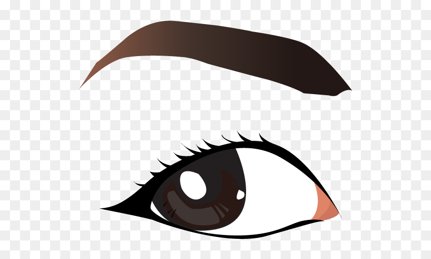 Brown Eyes Clipart Line Art - Eyebrows Clipart, HD Png Download - brown eye png