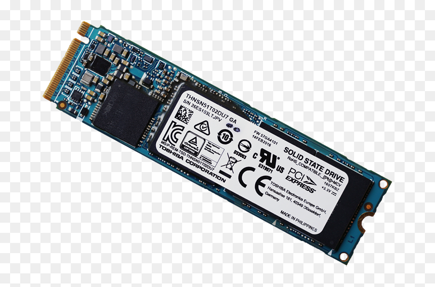 Toshiba Xg3 1tb Ssd Angled - Toshiba M 2 Nvme Ssd, HD Png Download - ssd png