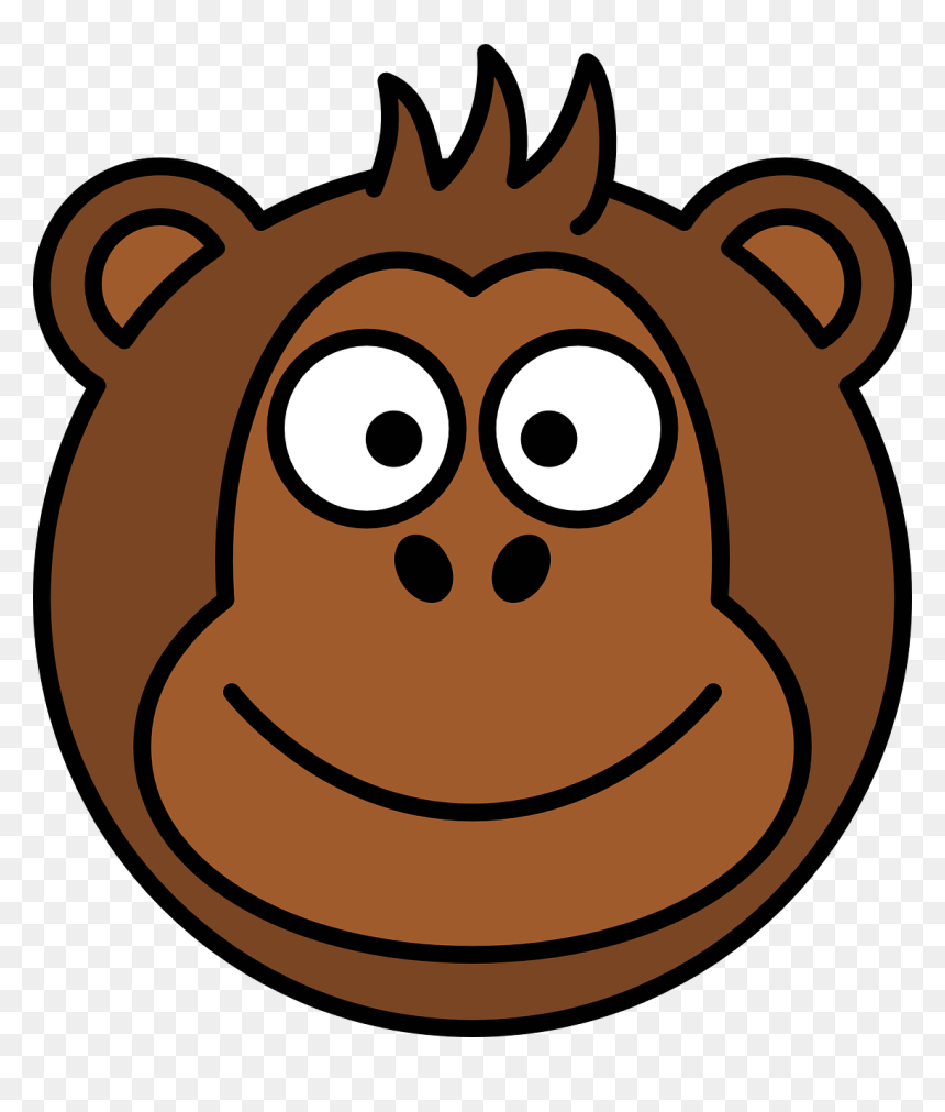Monkey Head Clipart, HD Png Download - funny monkey png