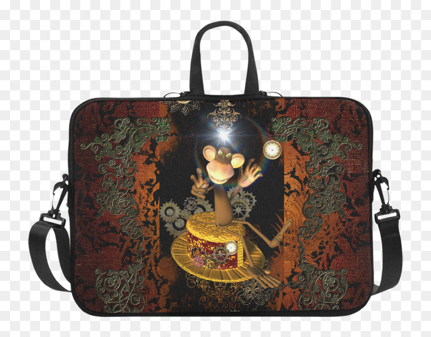 Steampunk, Funny Monkey Laptop Handbags 17" - Laptop, HD Png Download - funny monkey png