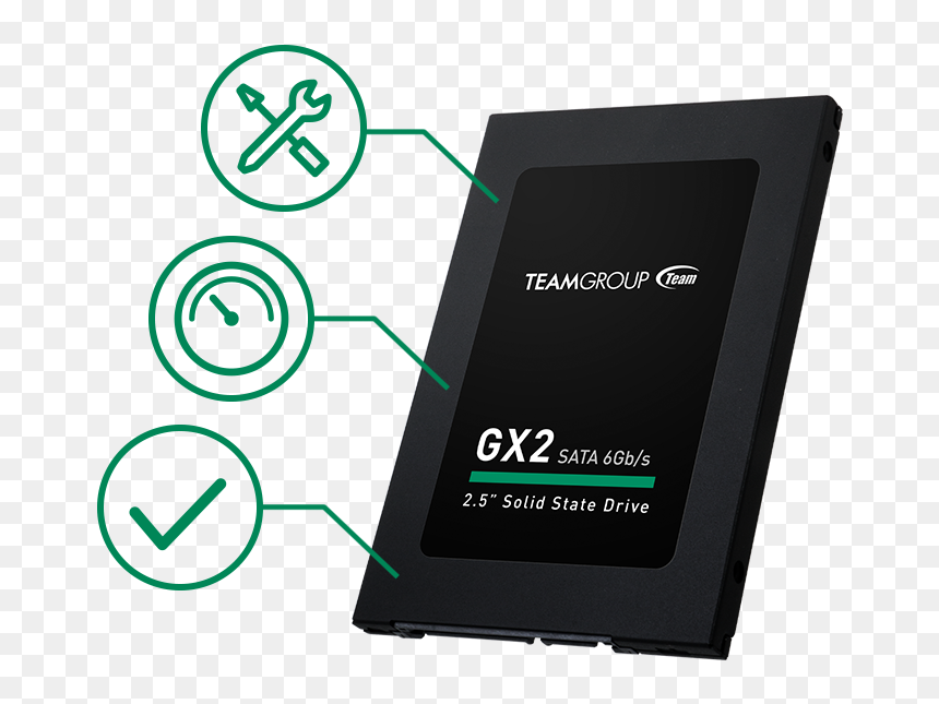 Team Group Gx2 Ssd Facing Slightly To The Left With - Ssd Team Group Gx1, HD Png Download - ssd png