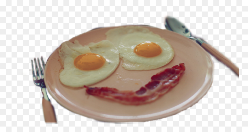 #bacon #beicon #desayuno #huebos #egg #eggs - Fried Egg, HD Png Download - bacon and eggs png