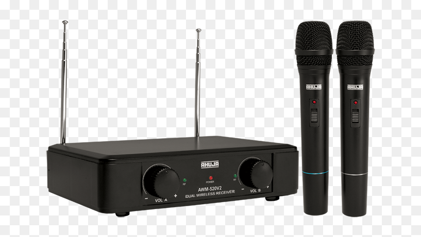 Awm-520v2 Dual Pa Vhf Wireless Microphones - Ahuja Awm 520vl Wireless Microphone, HD Png Download - microphones png