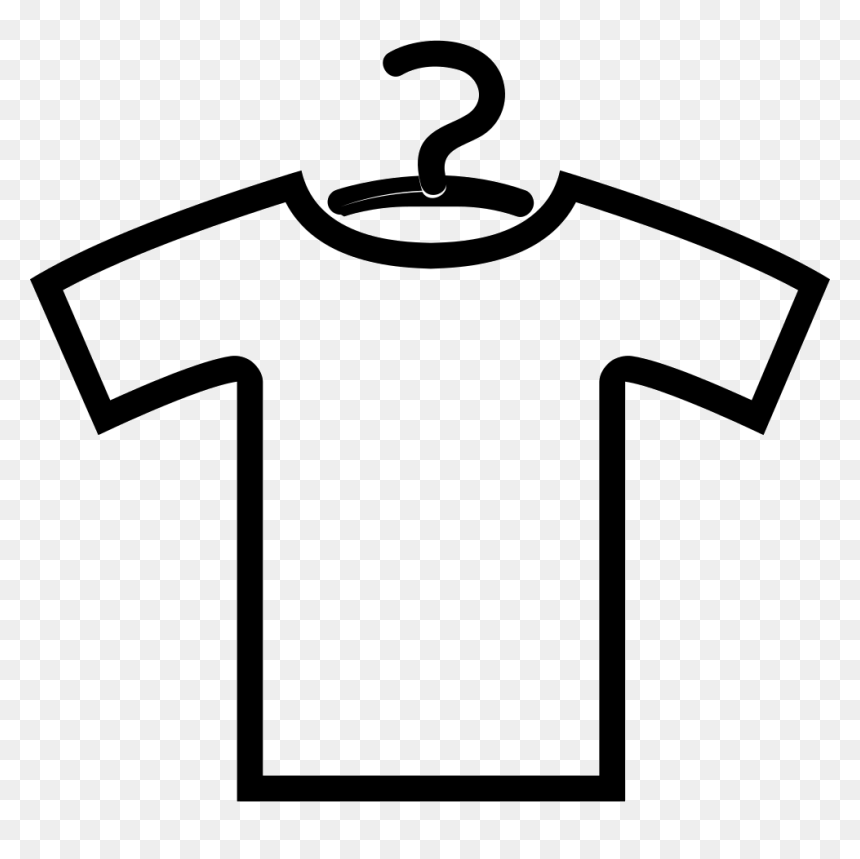 Shirt Outline With Hanger - Shirt On Hanger Vector, HD Png Download - shirt outline png