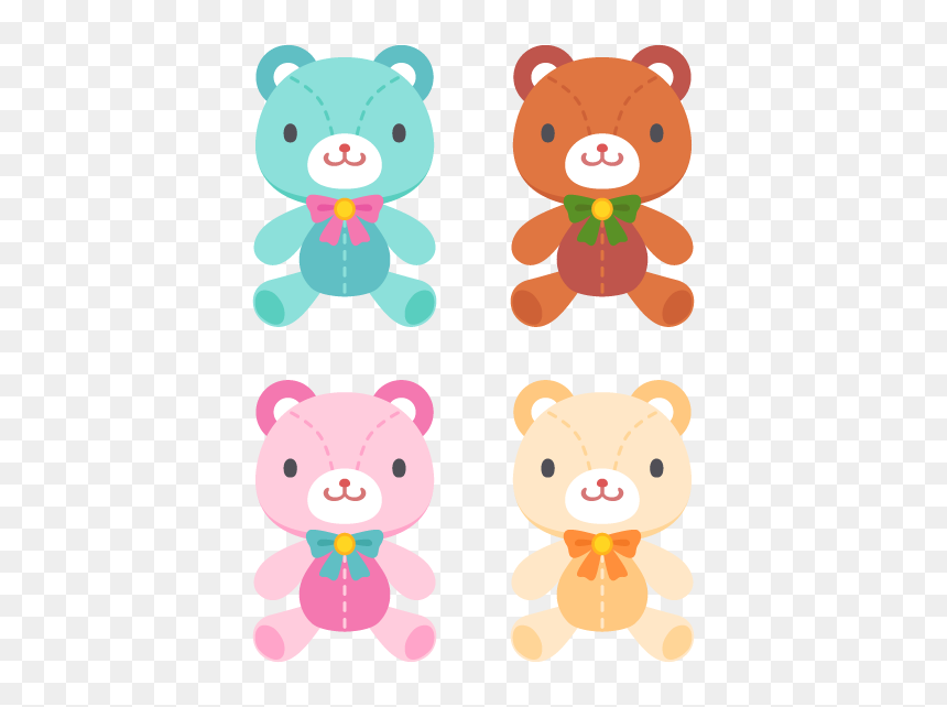 4 色 の イラスト, HD Png Download - bear vector png