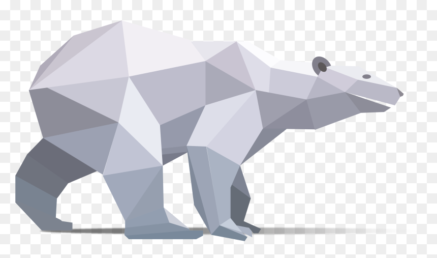 Vector Royalty Free Origami Vector Geometric, HD Png Download - bear vector png