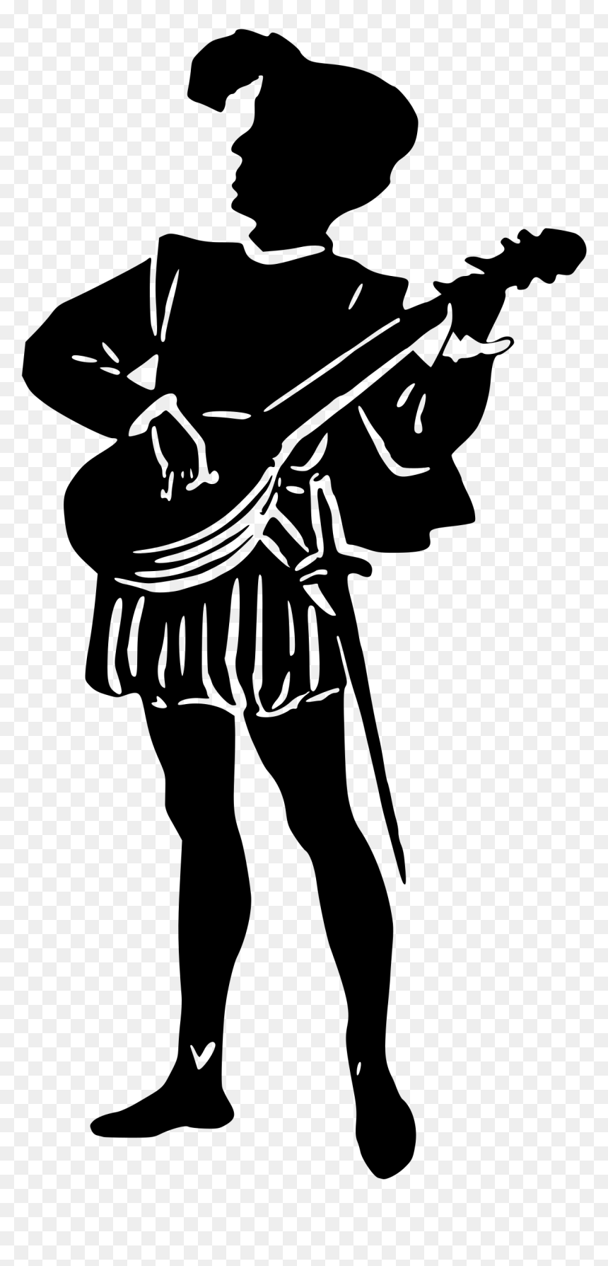 Minstrel Silhouette Clip Arts - Minstrel Silhouette, HD Png Download - bodybuilder silhouette png
