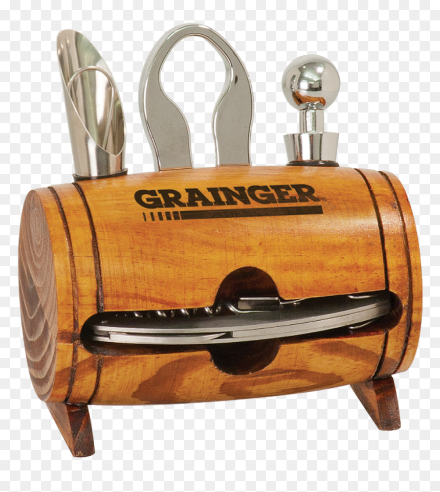 Wine Barrel 4-piece Wine Tool Set - Barrel, HD Png Download - wine barrel png