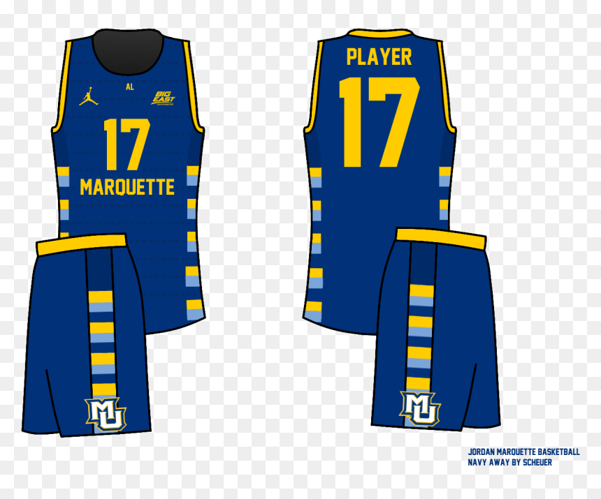 Marquette Basketball Jersey Design, HD Png Download - basketball jersey png
