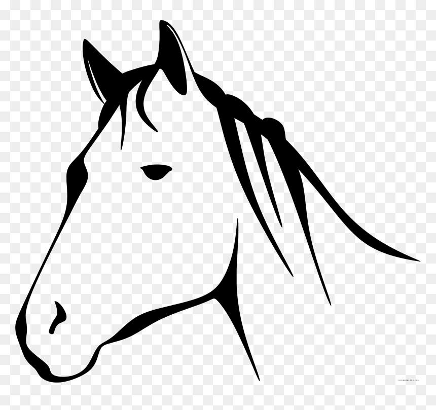 Horse Head Mask Clip Art - Horse Head Black And White, HD Png Download - horse face png