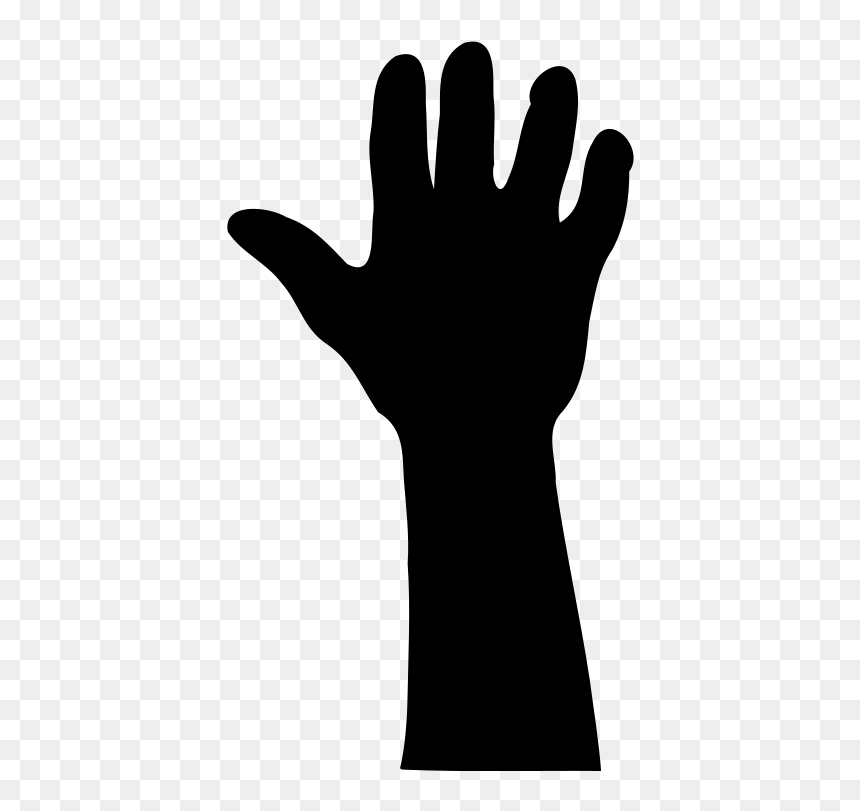 Heart Hands Silhouette At - Clip Art Hand Raised, HD Png Download - heart hands png