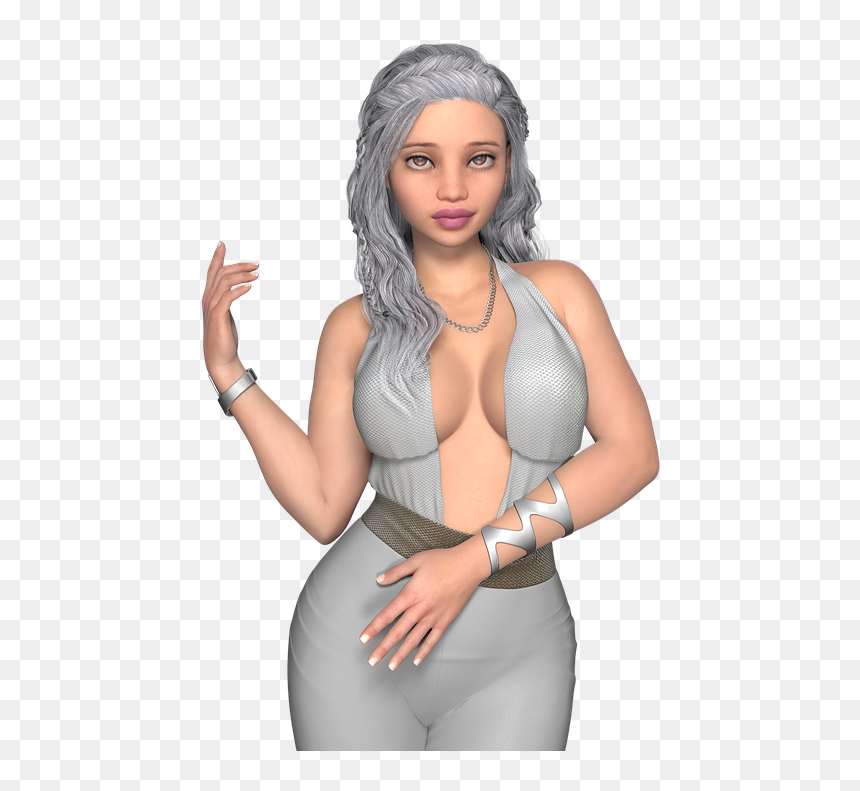Woman, Silver, Pose, Poised, Hair, Beauty, Heroine - Silver Pose, HD Png Download - heroine png