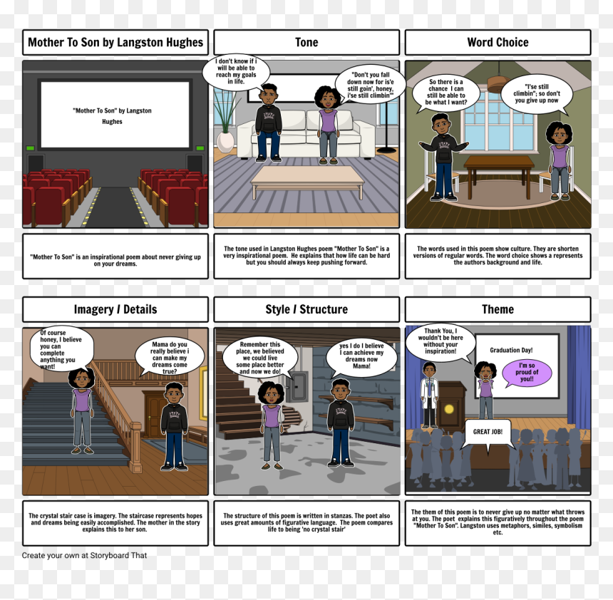 "mother To Son - Mother To Son Poem Storyboard, HD Png Download - twist png
