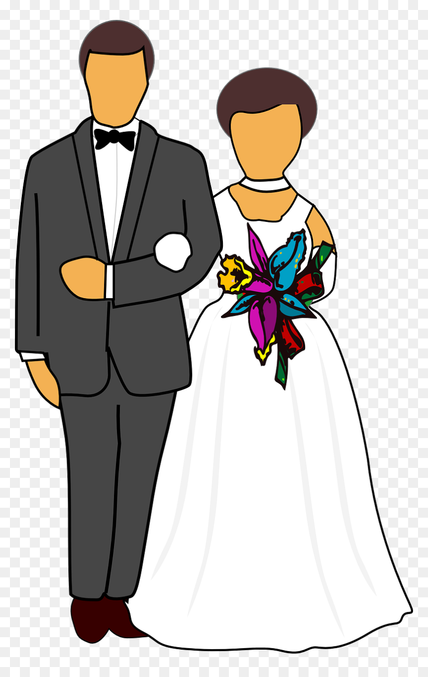 Bride And Groom Clipart, HD Png Download - wedding couple logo png