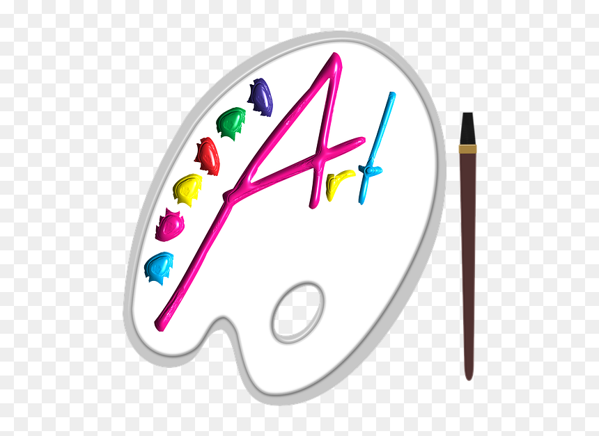 Paint, Palette, Brush, Color, Colour, Art, Blue, Pink - Circle, HD Png Download - colour brush png