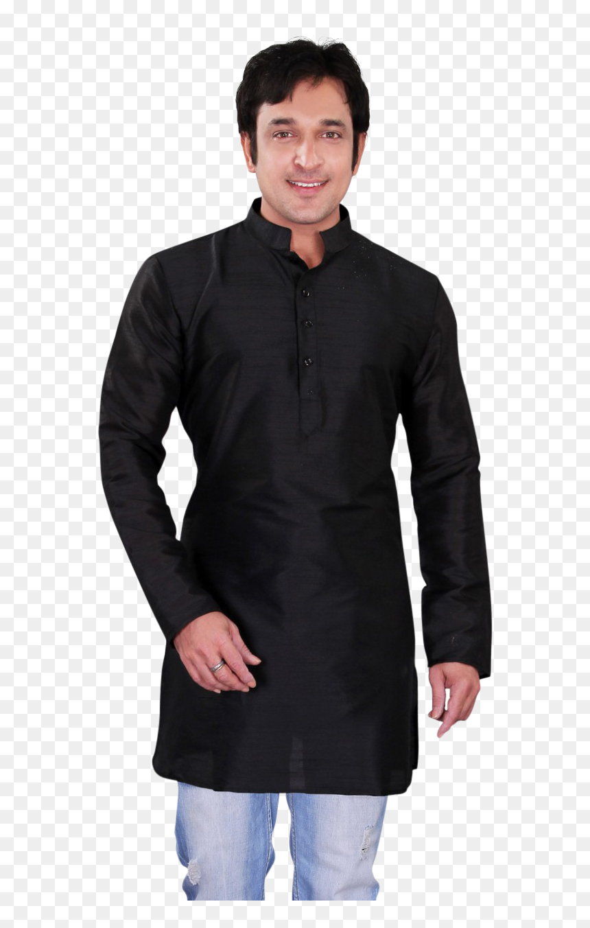 Black Short Kurta, HD Png Download - kurta pajama png