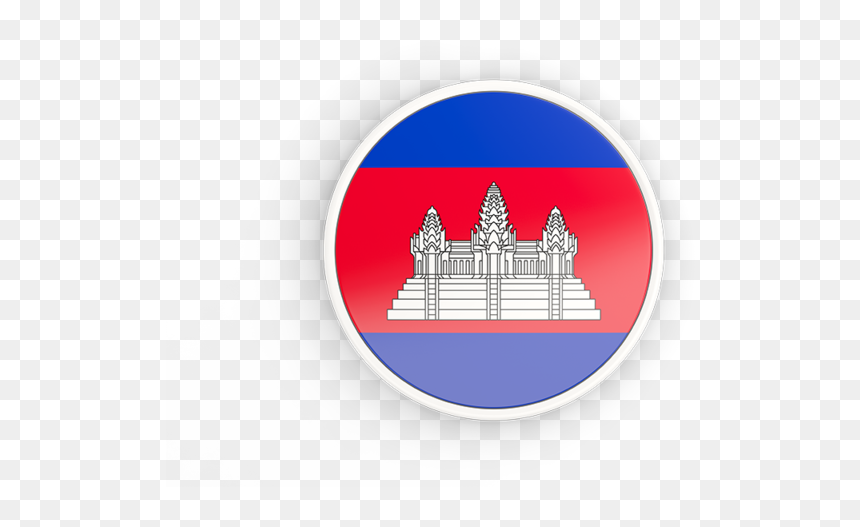 Round Icon With White Frame - Printable Flag Of Cambodia, HD Png Download - temple frame png