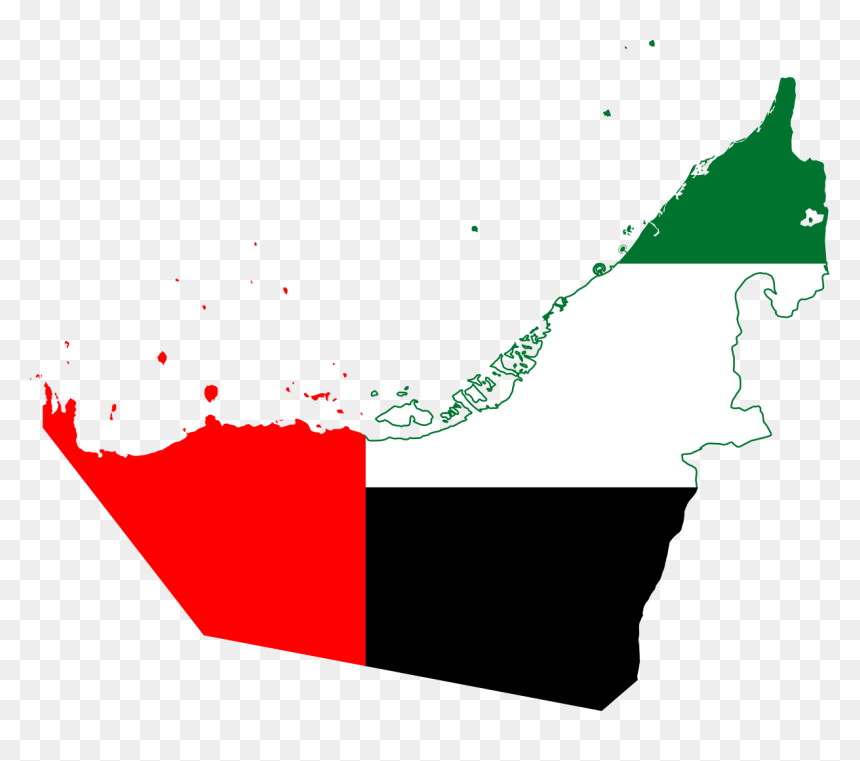 Flag Map Of The United Arab Emirates - United Arab Emirates Flag Map, HD Png Download - dubai flag png