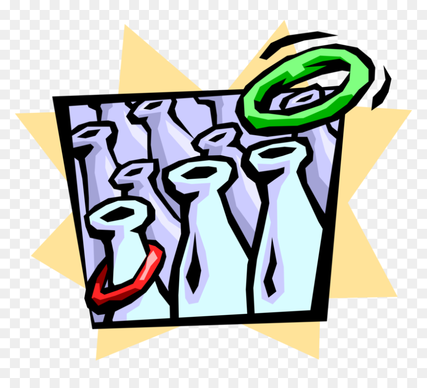 Vector Illustration Of Carnival Or Amusement Park Fairground - Ring Toss Clip Art, HD Png Download - bottle vector png
