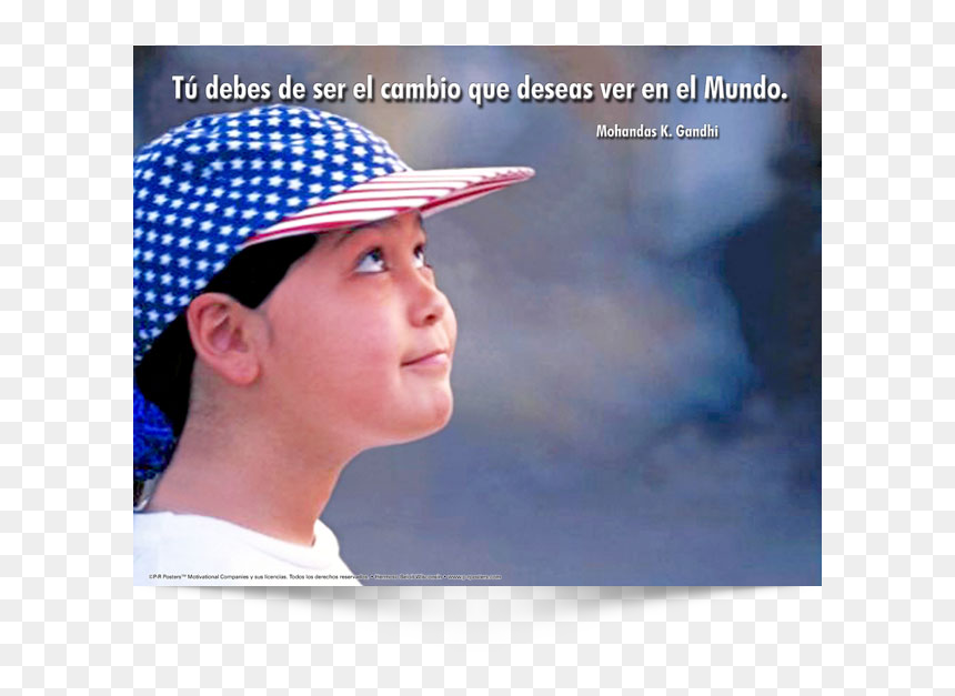 This Is The Spanish Version Of Poster Design - Photo Caption, HD Png Download - gandhi cap png