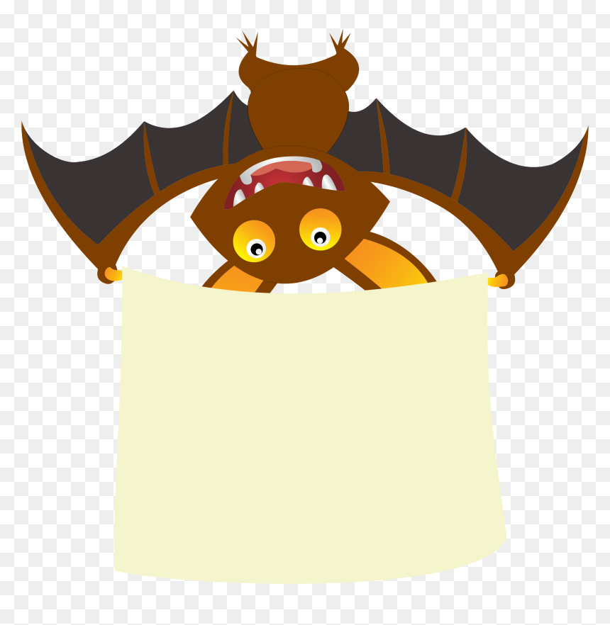 Bat Banner Clip Arts - Hanging Bats Png Cartoon, Transparent Png - cricket bat icon png
