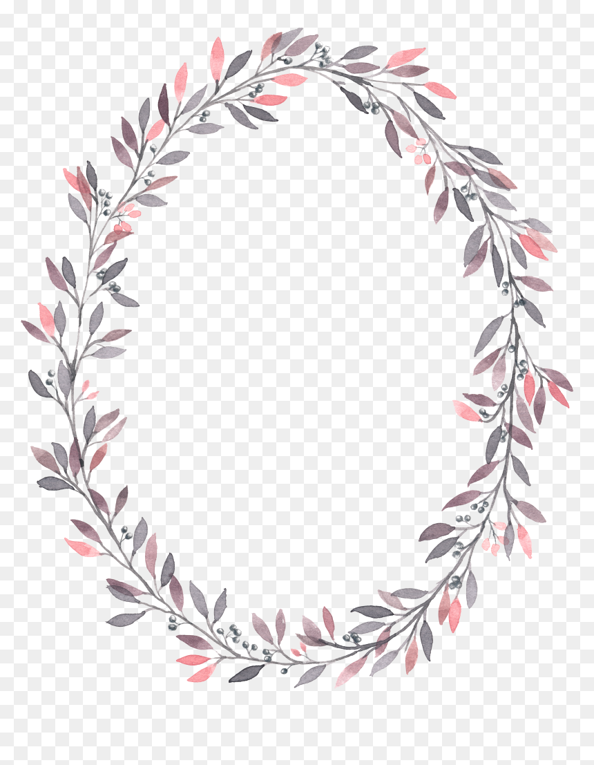 Wedding Invitation Wreath Watercolor Painting Flower - Watercolor Wreath Leaves Png, Transparent Png - flower leaf png