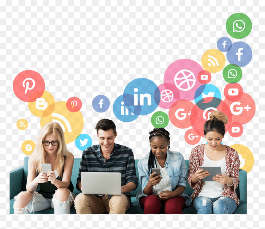 Vector Social Media Logo Background, HD Png Download - happy business people png