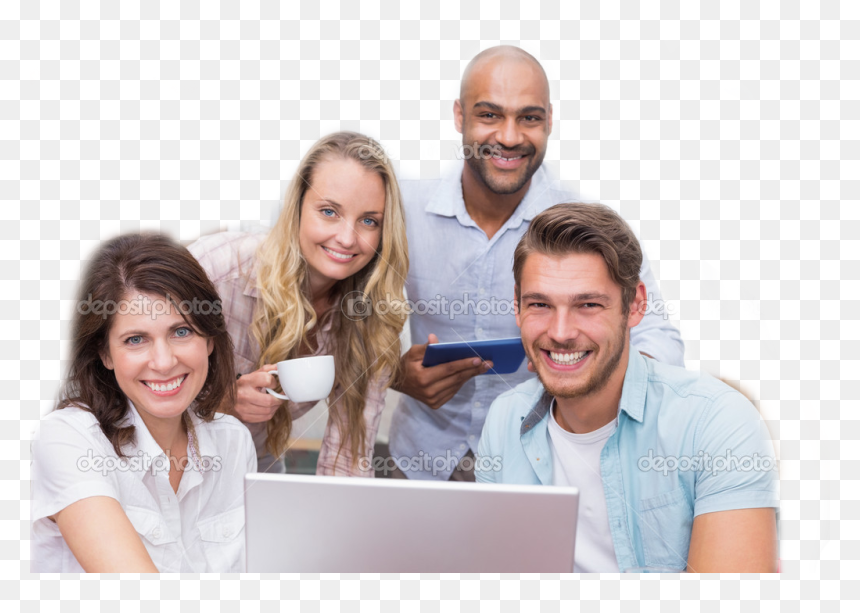 Group Of People Stock Image Transparent, HD Png Download - happy business people png