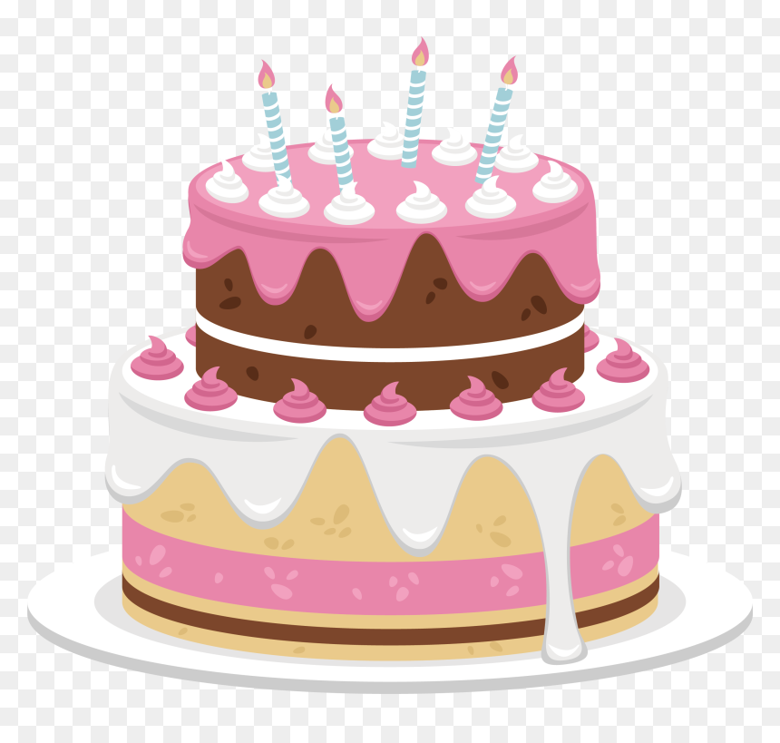 Pink Birthday Cake Png - Cute Birthday Cake Png, Transparent Png - cake in png