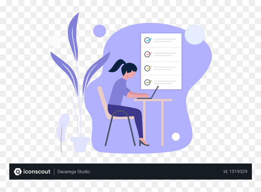 Girl Using Laptop Illustration, HD Png Download - laptop png file