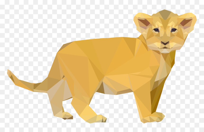 Low Poly Lion Cub Clip Arts - Lion Cub Clip Art, HD Png Download - lion in png