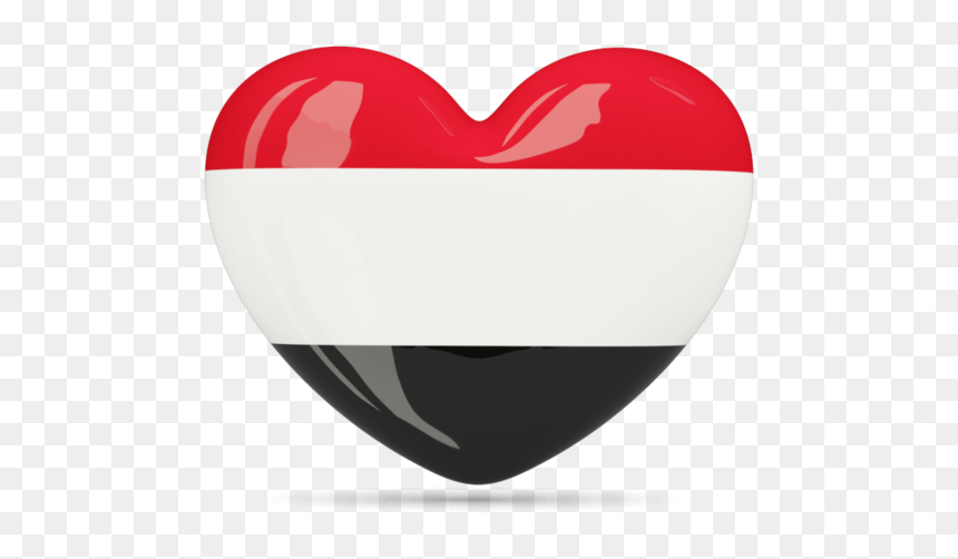 Yemen Flag In A Heart, HD Png Download - png format heart images