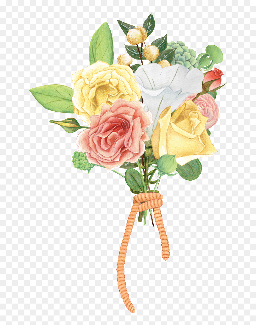 Hand Painted Beautiful Flower Bouquet Hd Png, Transparent Png - flowers images hd png