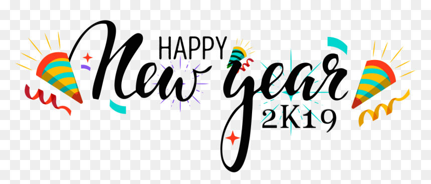 Happy New Year Logo Vector Free Download - New Year 2019 Vector Free Download, HD Png Download - happy new year png logo
