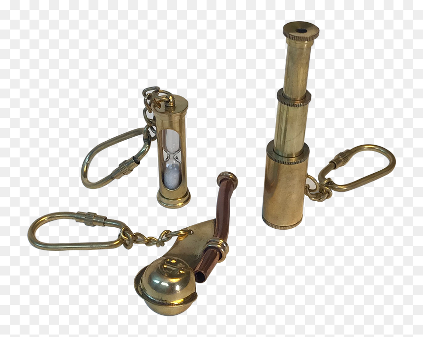 Keychain, Spyglass, Hourglass, Boatswains Whistle, HD Png Download - spyglass png