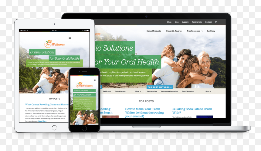 Ora Wellness Responsive Mockup - Website, HD Png Download - shopify png