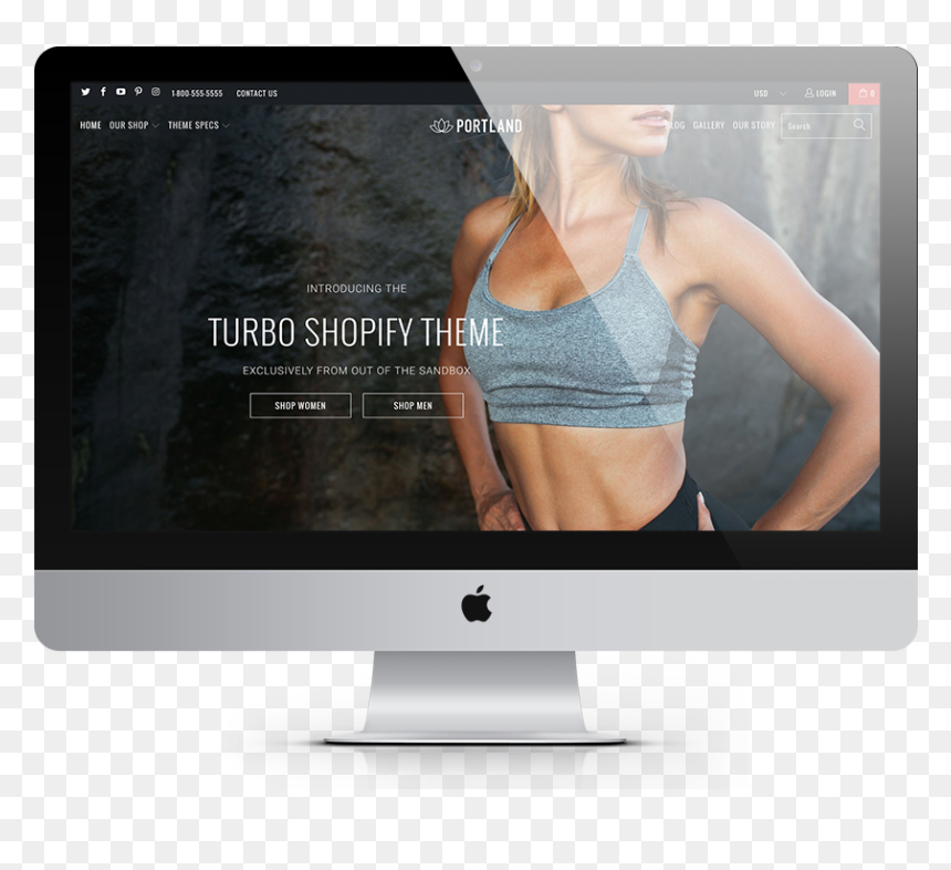 Turbo Portland Shopify Theme, HD Png Download - shopify png