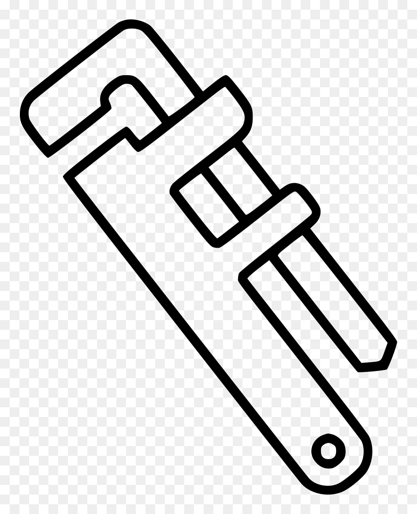 Plumber Wrench Pipes Water Supply Fitting Piping - Line Art, HD Png Download - plumber png