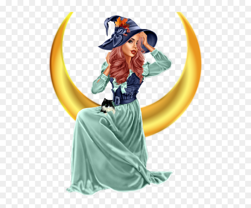 Moon-10 Witch, Clip Art, Witches, Illustrations - Illustration, HD Png Download - illustration png