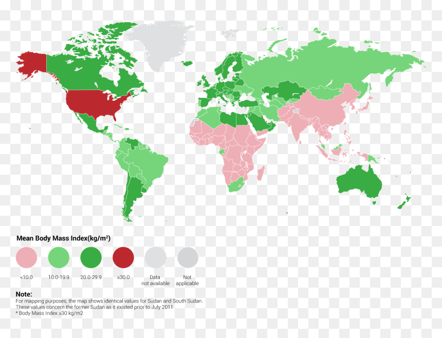 World Map, HD Png Download - obesity png