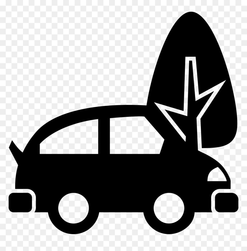 Car On City Street With A Tree - Electric Vehicle Icon Svg, HD Png Download - city street png