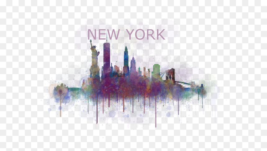 Rome York Street Augusta New York City Watercolor Painting - New York Watercolol Poster, HD Png Download - city street png