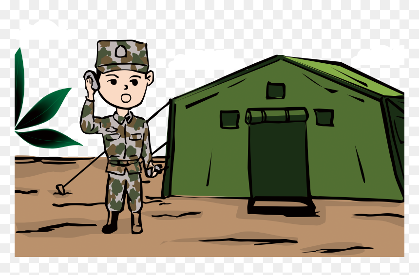 Cartoon Camp Camping Summer Scenery Transprent Png - Military Camp Clipart, Transparent Png - summer camp png