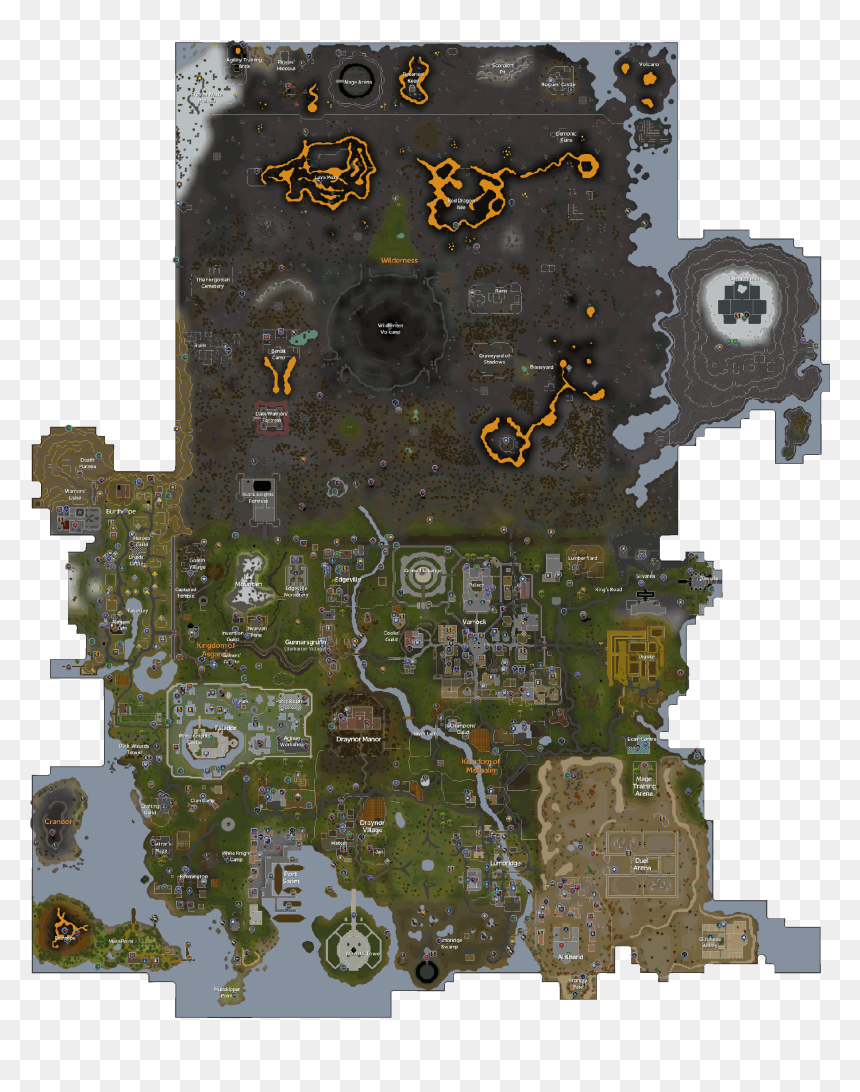 Free World - Runescape Map Free World, HD Png Download - png on world map