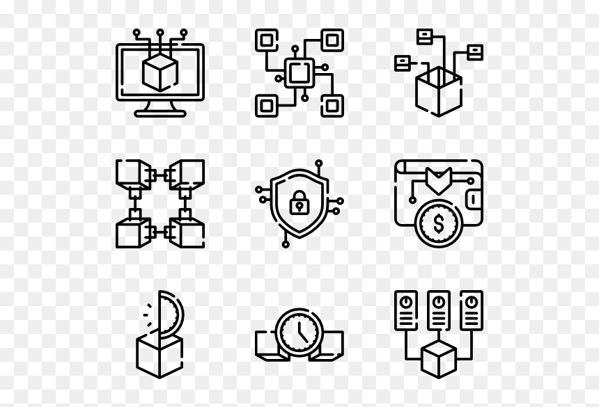 Blockchain - Movie Line Icon Png, Transparent Png - chain icon png