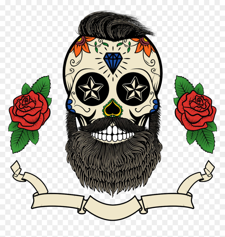 Sugar Skull Beard, HD Png Download - mr t png